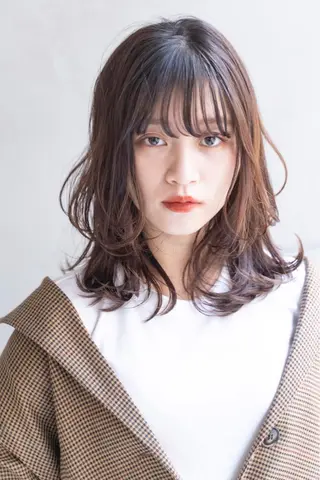 セミロング カラー ヘアアレンジ 山崎 澪 レイヤーカット/大宮のヘアスタイル