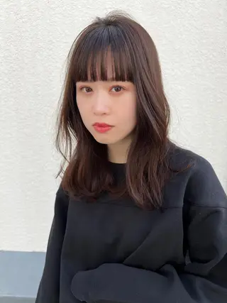 セミロング ヘアアレンジ 田中 あやなのヘアスタイル