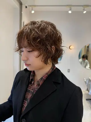 ショート カラー パーマ パーマ/ボブ /レイヤー チヒロのヘアスタイル