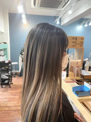 ロング カラー 髪質改善/ストレート /透明感/西川奈穂のヘアスタイル
