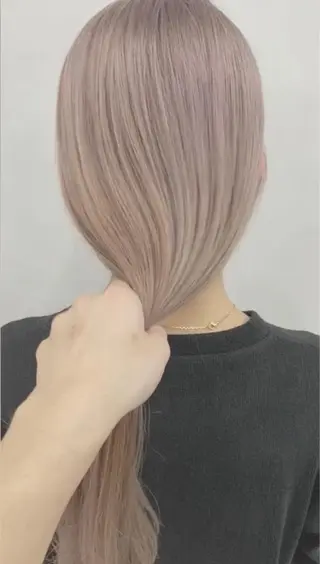ミディアム カラー ヘアアレンジ ハイトーン/ ボブ 中村麟のヘアスタイル