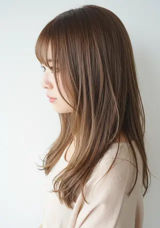 セミロング カラー 大宮ハイトーン 原田光のヘアスタイル