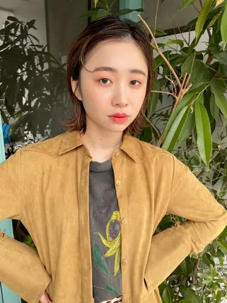 ミディアム カラー パーマ/レイヤー 岩山丈一郎のヘアスタイル