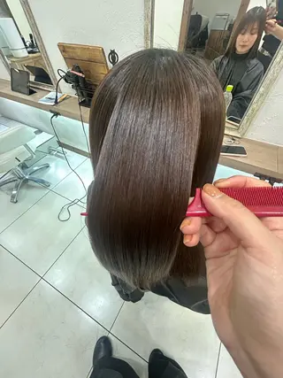 ミディアム パーマ 縮毛矯正/髪質改善/ 艶髪ササキナツミのヘアスタイル