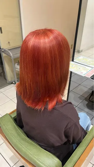 ミディアム カラー ふかや まりかのヘアスタイル