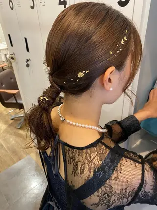 ミディアム ヘアアレンジ 新谷 桃子のヘアスタイル
