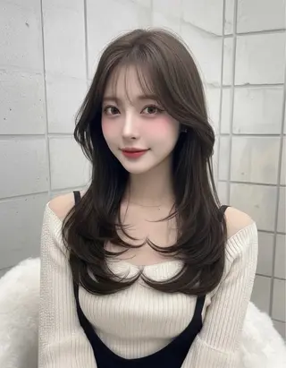 ロング カラー 盛れる韓国ヘア🩰/ 透明感カラー/華のヘアスタイル