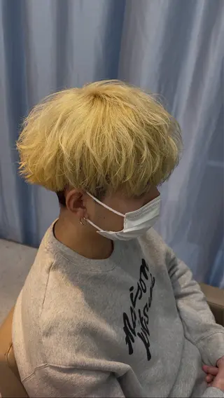 ショート カラー パーマ ヘアアレンジ メンズ キッズ 【メンズパーマ特化】 壱岐祥一朗のヘアスタイル