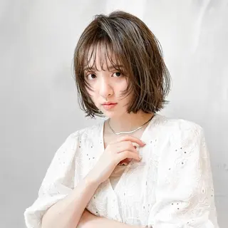 ショート カラー CANAAN銀座所属・艶透明感カラー/ ルーズパーマ/田中のヘアスタイル