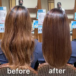 セミロング カラー KIZU 髪質改善 怪談を語る美容師のヘアスタイル