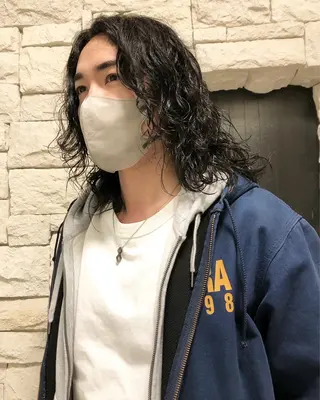 パーマ ヘアアレンジ メンズ ainico+所属・メンズ特化✂️栗原 侑也のヘアスタイル