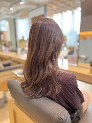 セミロング カラー 韓国風・ブリーチなし ・あり後藤　一斗店長のヘアスタイル