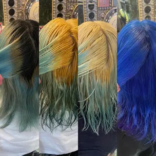 セミロング カラー ヘアアレンジ haco+所属・🌈派手髪エクステ ブレイズ🌈ひろとのヘアスタイル