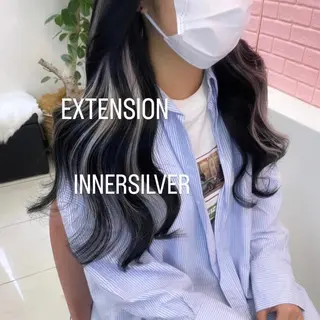 ロング カラー エクステ🩵ブリーチ 韓国ヘア🩵KAEのヘアスタイル