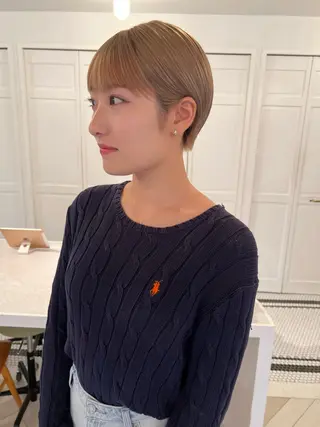 カラー ブリーチカラー🎀 韓国風/寺門美優のヘアスタイル