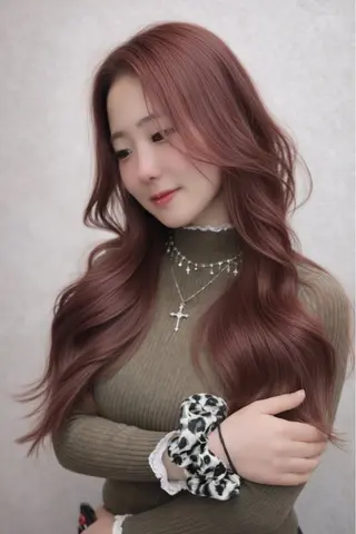 ロング カラー AiM エイム　韓国レイヤーのヘアスタイル