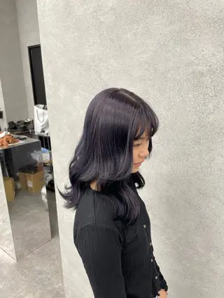 セミロング カラー ヘアアレンジ エフェクトブリーチ 神戸 三宮 麟太郎のヘアスタイル