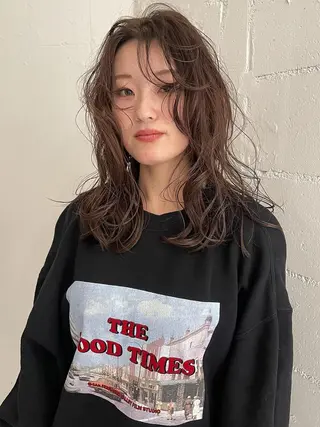 ミディアム パーマ ボブ/レイヤー/ 御田村裕人のヘアスタイル