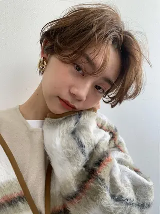 ショート カラー パーマ ヘアアレンジ akari ♡のヘアスタイル