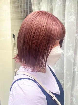 ミディアム カラー ハル🌸柔色/ ブリーチなし/艶髪のヘアスタイル