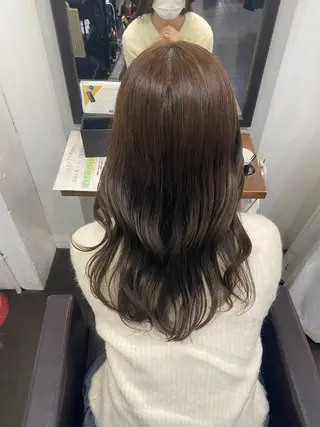 セミロング カラー ヘアアレンジ 🍒ᩚ名駅/艶髪 縮毛矯正/あゆ🍒ᩚのヘアスタイル