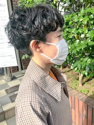 ショート パーマ 長井 美佳のヘアスタイル