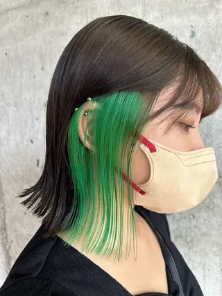 ミディアム カラー 透明感/ブリーチ/ 髪質改善💛miuのヘアスタイル