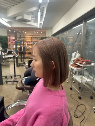 ミディアム カラー 岡山 紗里奈のヘアスタイル