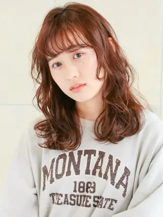 ミディアム カラー カット／メンズカット 藤田麻衣のヘアスタイル