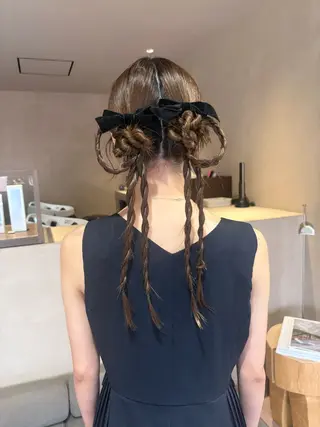 ヘアアレンジ ボブ/タイトアレンジ 個性派結婚式アレンジのヘアスタイル