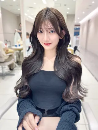 ロング カラー 韓国ヘア/レイヤー/ 顔まわり/りょーとのヘアスタイル