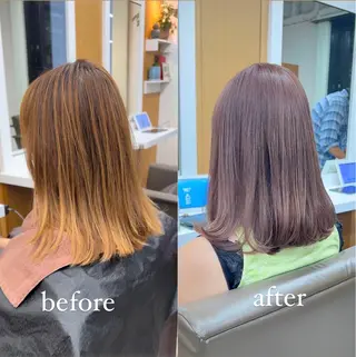 セミロング カラー 透明感カラー/ イルミナカラーヒロキのヘアスタイル