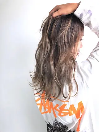 セミロング カラー ボブ/ハイトーン 立川loose 下田のヘアスタイル