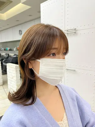 ミディアム 韓国レイヤー×モテ髪 /MITSUKI🤍のヘアスタイル