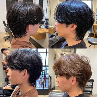 ショート パーマ メンズ lana hair  新宿髪質改善トリートメント新宿三丁目【ラナヘアー】所属・新宿メンズ専門 髪質改善パーマ特化のヘアスタイル