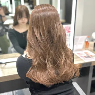 ロング カラー レイヤー/グレージュ メンズパーマのヘアスタイル