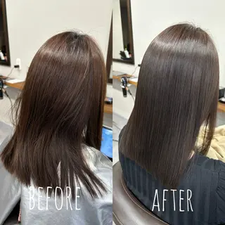 セミロング 縮毛矯正、髪質改善／ 松田 龍之介のヘアスタイル