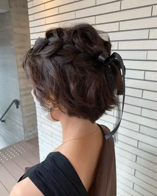 ショート ヘアアレンジ ヒロミ/アレンジ/ アンニュイ/透け感のヘアスタイル