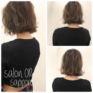 ミディアム カラー 平川 友希子のヘアスタイル