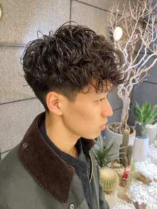 ショート パーマ メンズ 酸スト/フェザー パーマ/三谷海斗のヘアスタイル