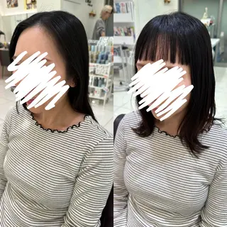 ミディアム ブリーチ/艶カラー /縮毛矯正/みなのヘアスタイル