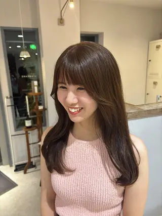 ロング カラー 🎀調布仙川透明感オ リーブカラー干莉🎀のヘアスタイル