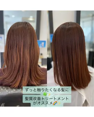 ロング YASU🍎CUT 赤系カラー/ヘアケアのヘアスタイル