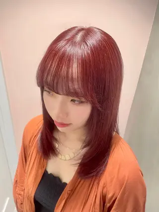 ミディアム カラー カノン/アニオタ🧡 暖色/酸性ストレートのヘアスタイル