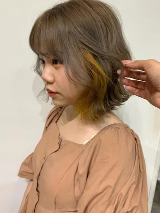 セミロング カラー レイヤー/顔周り /AKARIのヘアスタイル