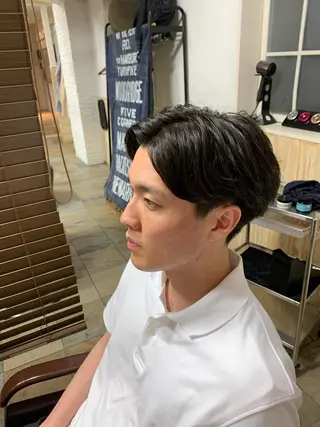 ショート パーマ メンズ フェードカット/メン ズパーマ/森巧真のヘアスタイル