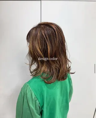 ミディアム カラー rina/無料 レイヤーカット/上野のヘアスタイル