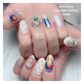 ミディアム ネイル 👑enen style👑のネイルデザイン