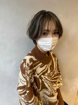 ショート カラー nishido ハイライト/海外ヘアのヘアスタイル