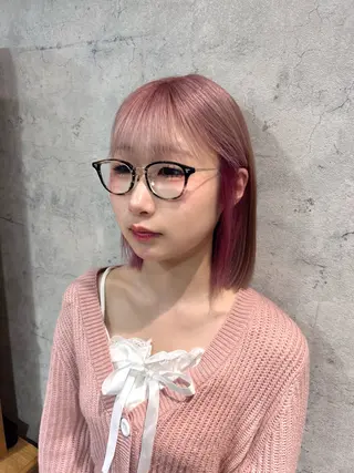 ミディアム カラー ブリーチ/エクステ/ 19歳/新宿/アリルのヘアスタイル